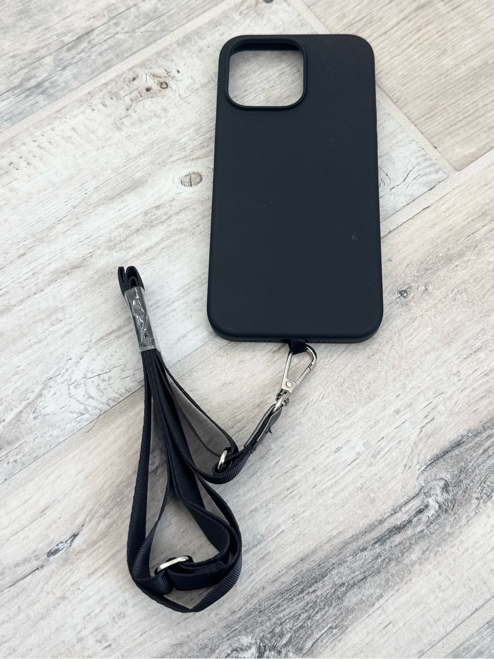 Black Protective Silicone Lanyard iPhone Protective Case